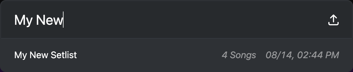 Open Setlist Dialog