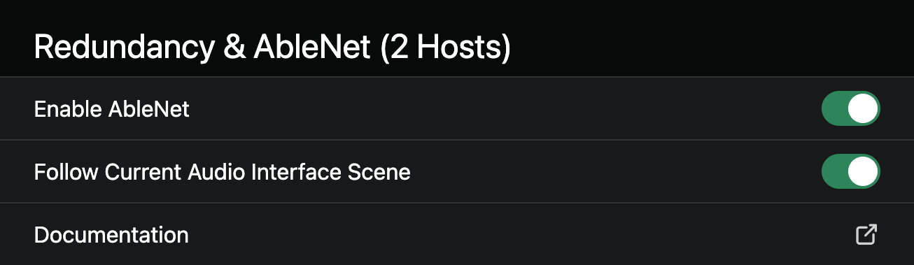 AbleNet Settings with "Follow Current Audio Interface Scene" Enabled